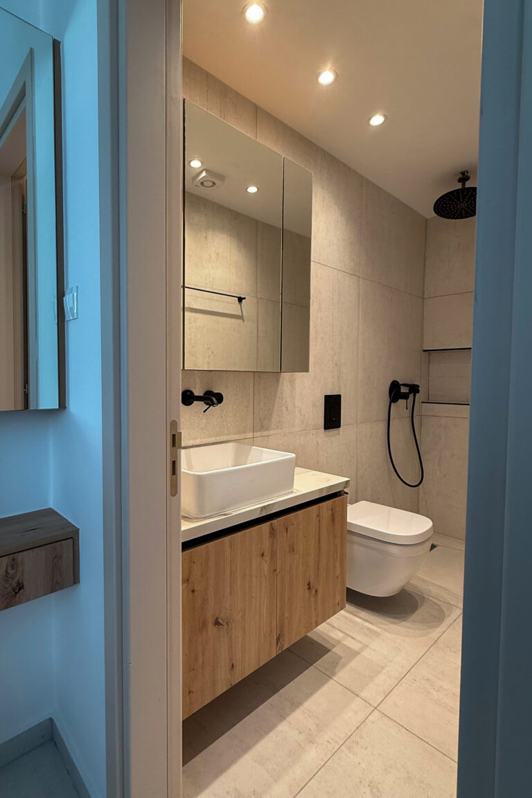 bathroom custom carpentry installation by germanos carpentry larnaca cyprus